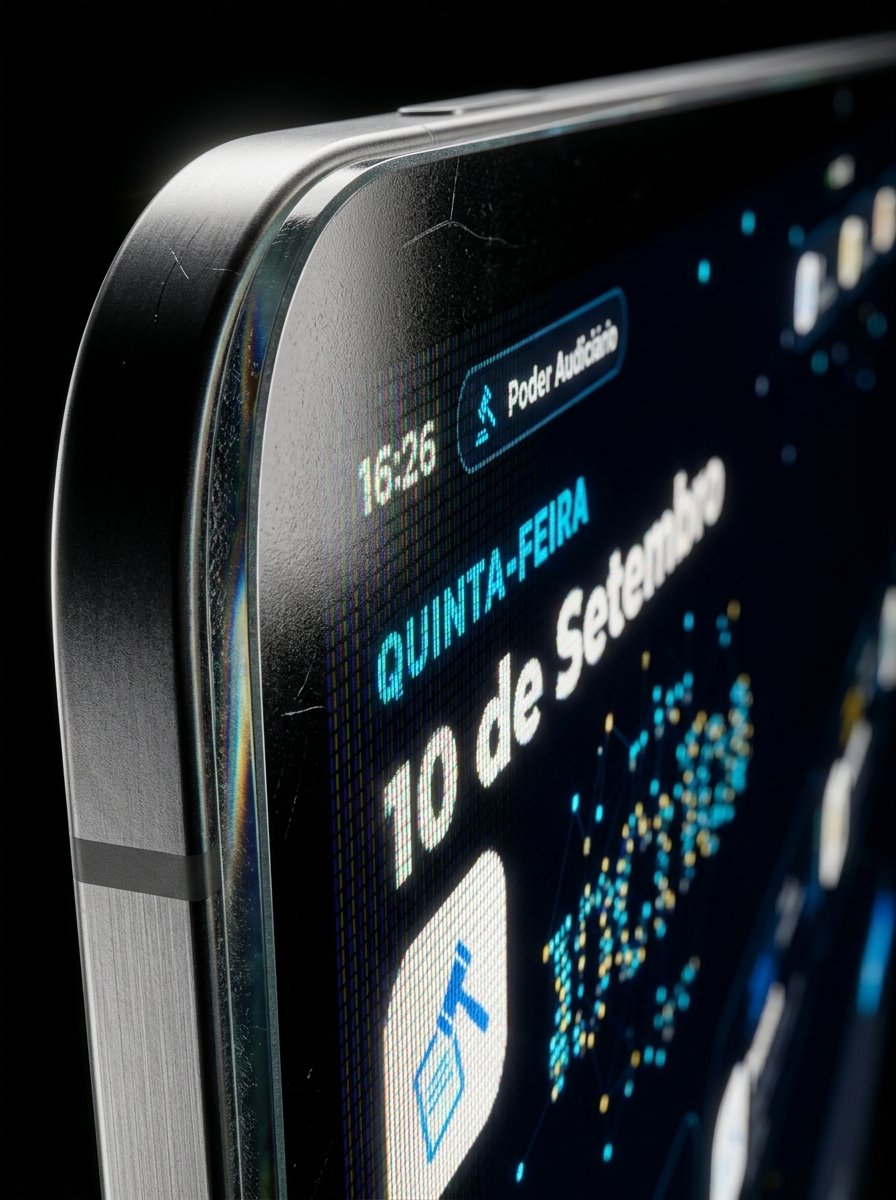 Macro da textura do vidro fosco e tela Ultra OLED do tablet forense